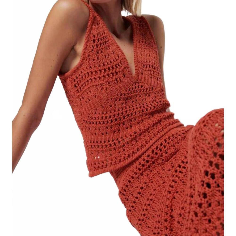 NEW NATION LTD adriana crochet knit tank in ginger